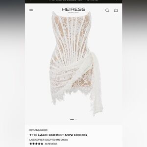 Heiress Lace Corset Mini Dress in Ivory